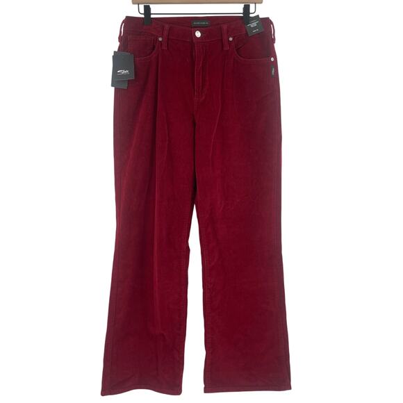 SILVER JEANS CO. Corduroy Trouser Size W32 L31 Highly Desirable NWT High Rise - Picture 1 of 16